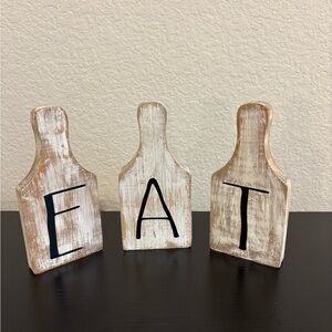 Rustic Wooden EAT Sign Decor